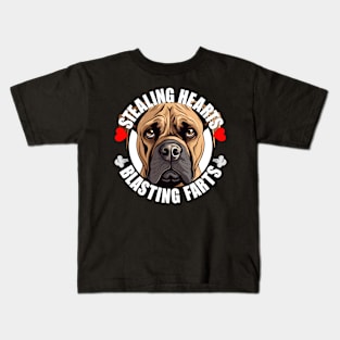 Funny Boerboel Stealing Hearts Blasting Farts Dog Cute Puppy Kids T-Shirt